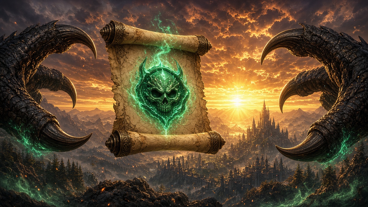 Sealed invitation scroll in dragon claws